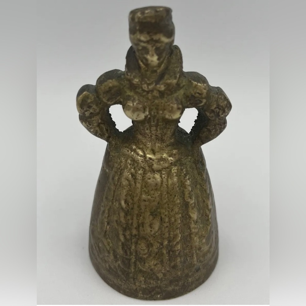 Mary Queen of Scots Vintage Solid Brass Bell Lady Legs Clapper 3” Tall
